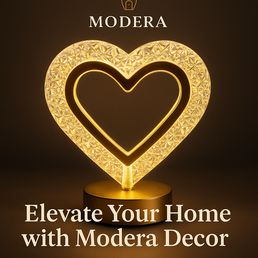 Luxury Heart LED Desk Lamp – Crystal Design Night Light